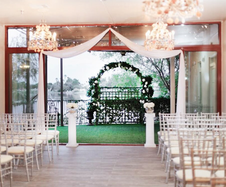 Indoor Las Vegas Wedding Venues with Lakefront All Inclusive or Ceremony Only Wedding Chapel Packages