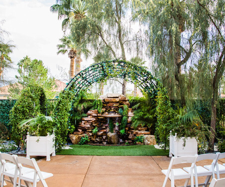 All Inclusive with Ceremony and Reception Waterfall Garden Las Vegas Wedding Venue Packages