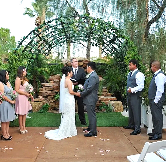 Waterfall Garden Wedding Ceremony Location Near Downtown Las Vegas