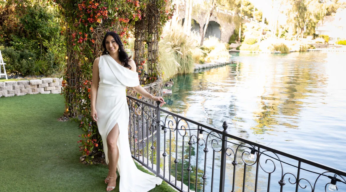 summer lakeside wedding